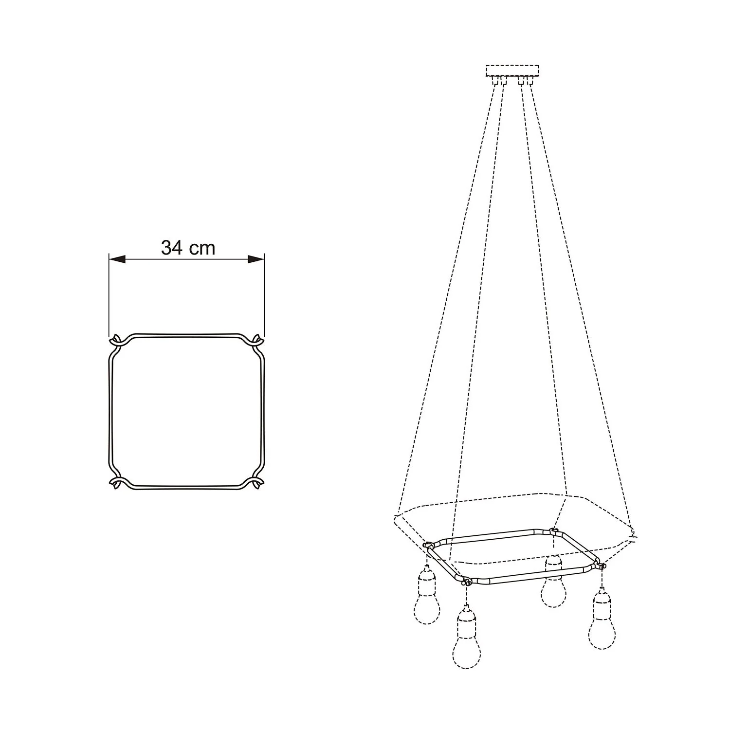 Cage Quadrato - Struktur für Kronleuchter - Weiß - Image 4