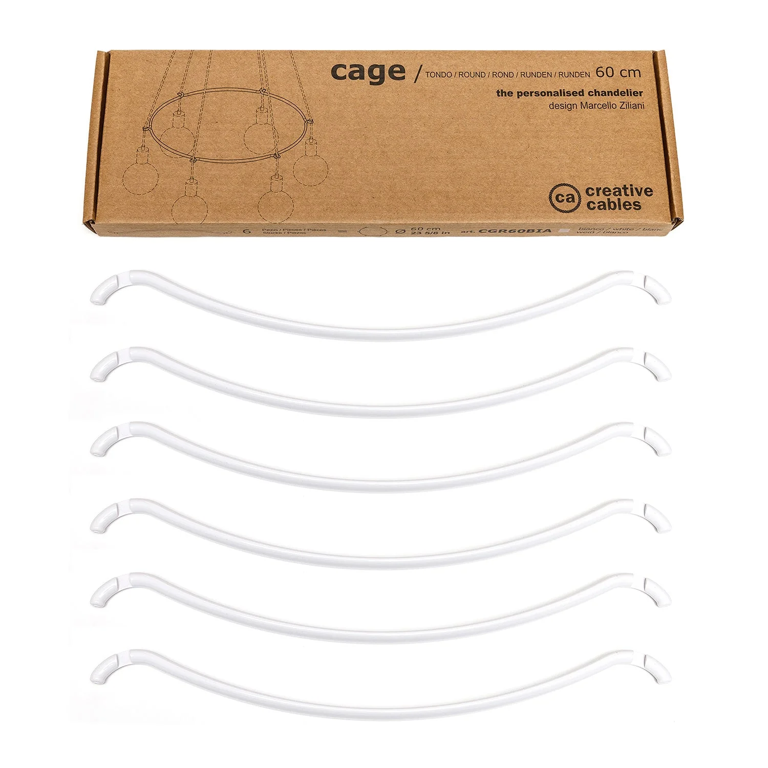 Cage Cerchio - Struktur für Kronleuchter - Weiß - Image 7