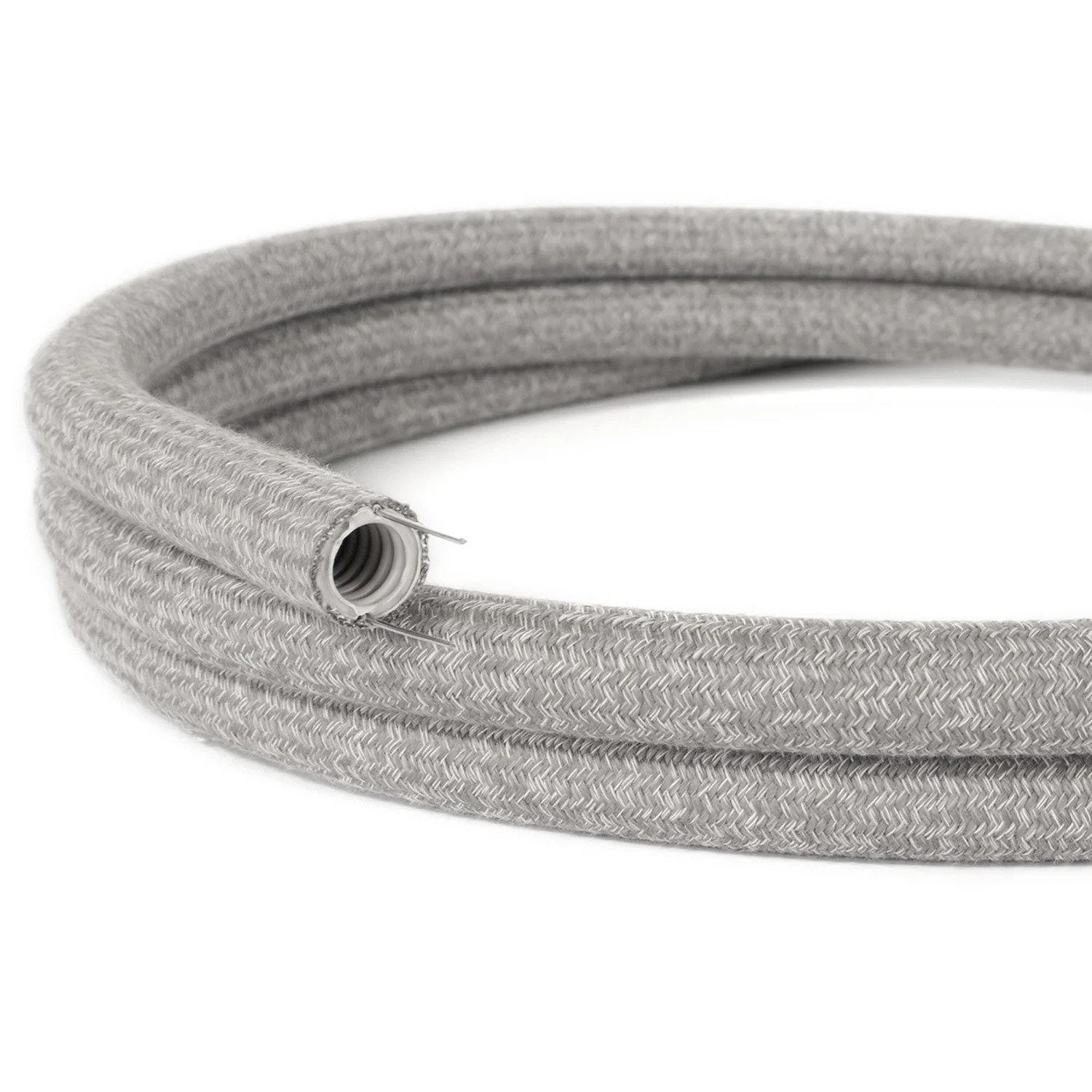 Creative-Tube Flexrohr, Stoffüberzug aus Naturleinen Grau RN02, 20 mm Durchmesser