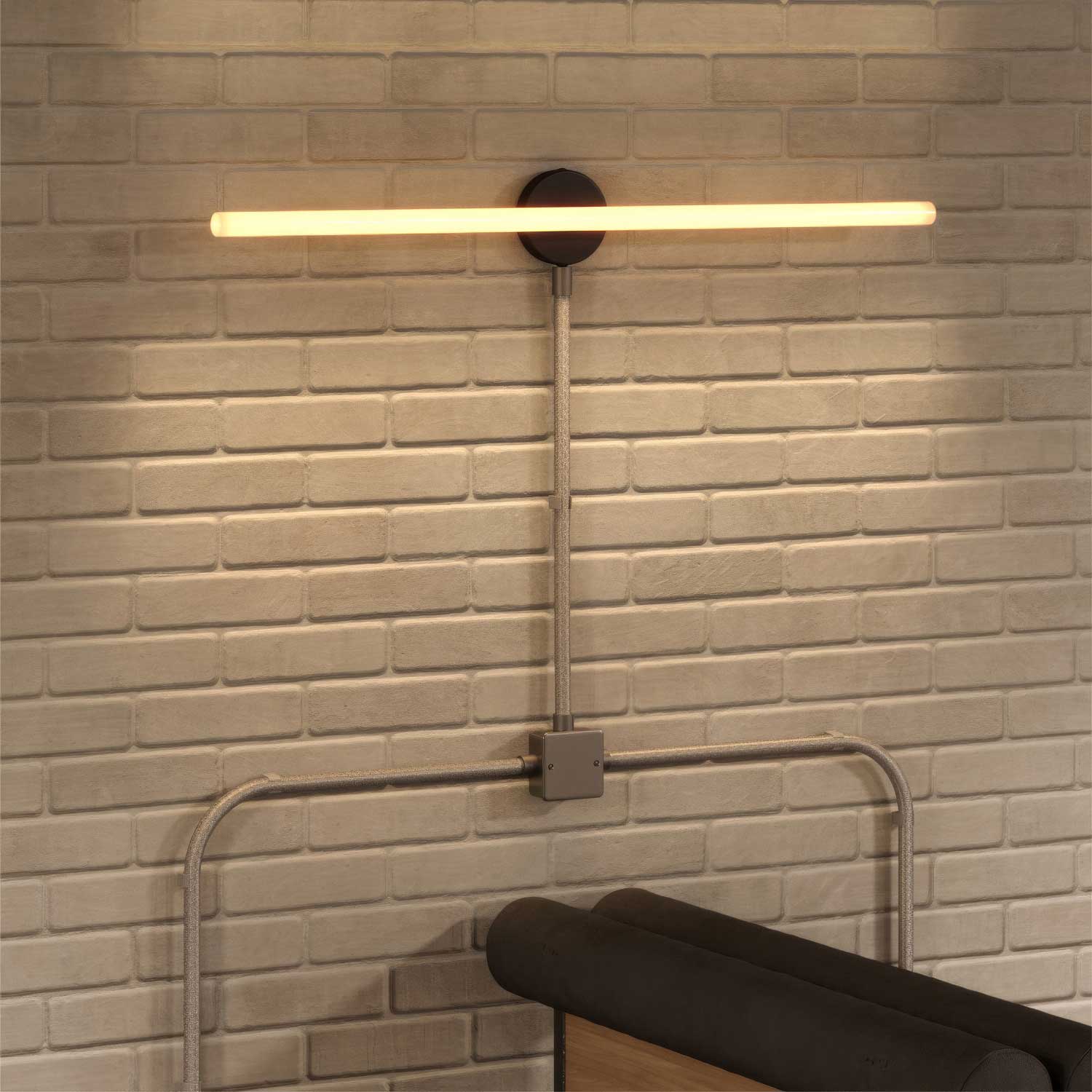 Creative-Tube Flexrohr, Stoffüberzug aus Naturleinen Grau RN02, 20 mm Durchmesser - Image 3
