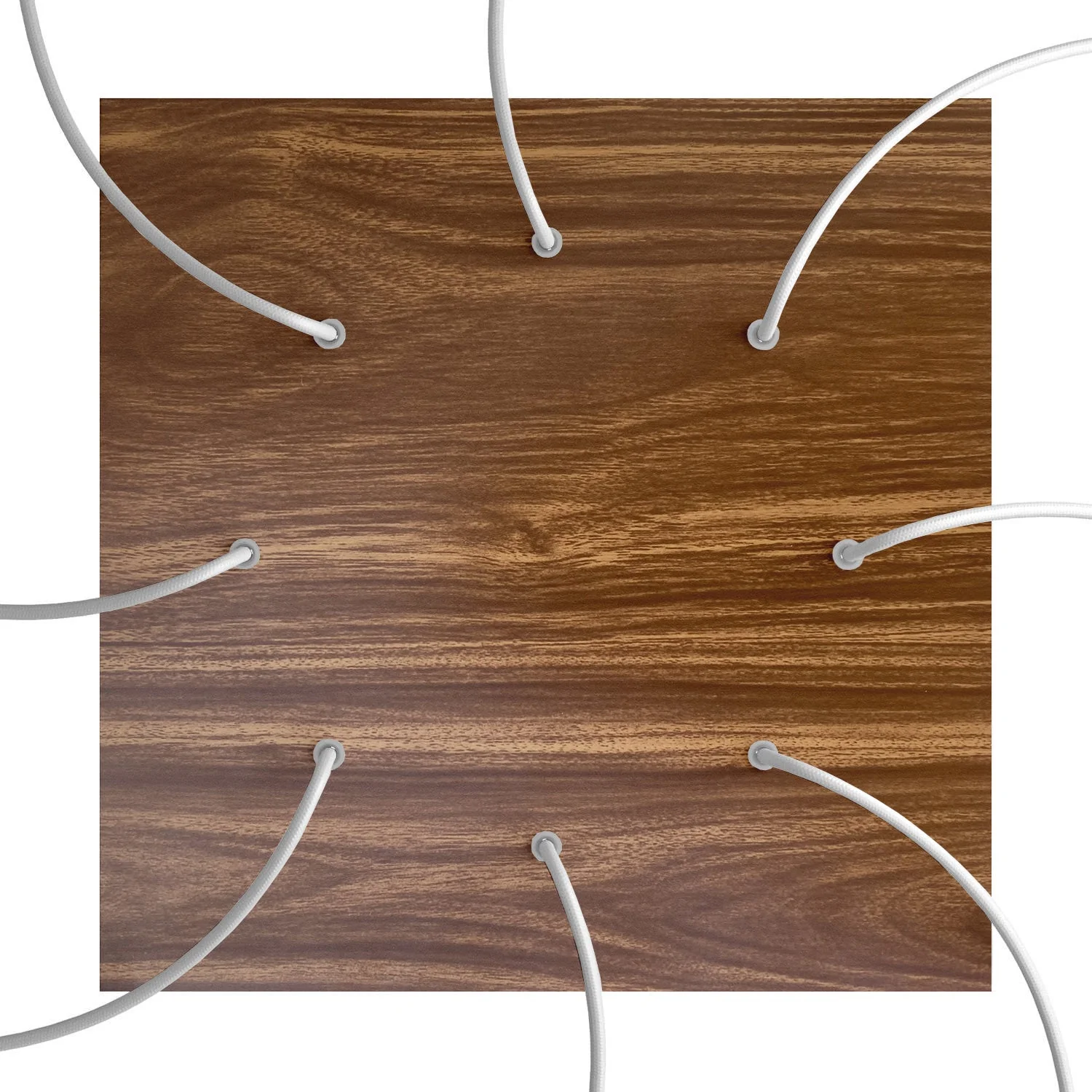 Rose-One XXL quadratischer Baldachin, 400 mm mit 8 Löchern und 4 seitlichen Löchern – Holz. - Image 2