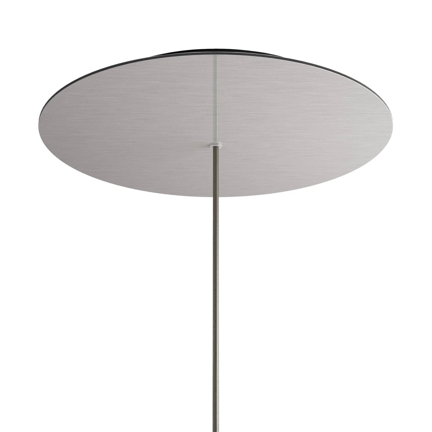 Lampenbaldachin XXL Rose-One rund, Durchmesser 400 mm mit 1 Loch und 4 seitlichen Löchern - Dibond satiniertem Stahl - Image 8