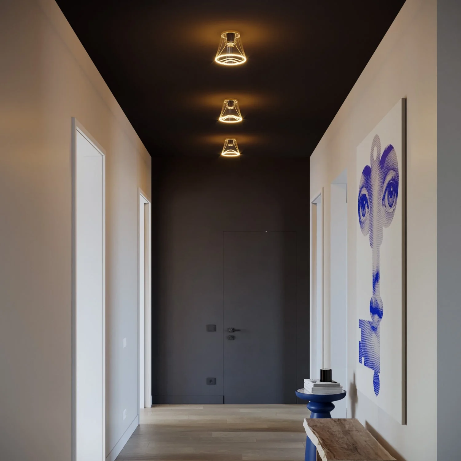 Design-Deckenleuchte mit Ghost-Kegelglühbirne – Schwarz - Image 3
