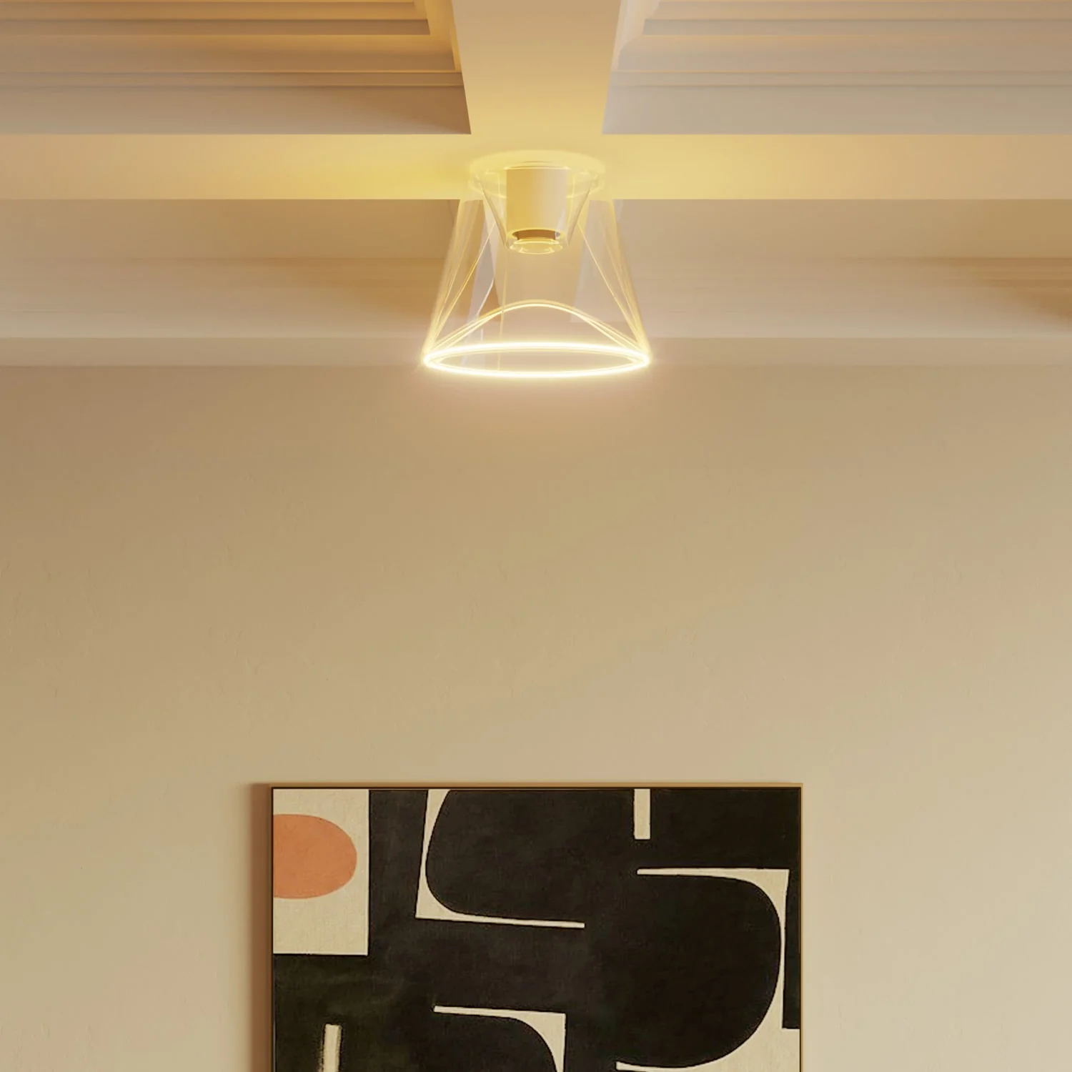 Design-Deckenleuchte mit Ghost-Glühbirne in Kegelform – Weiß - Image 2