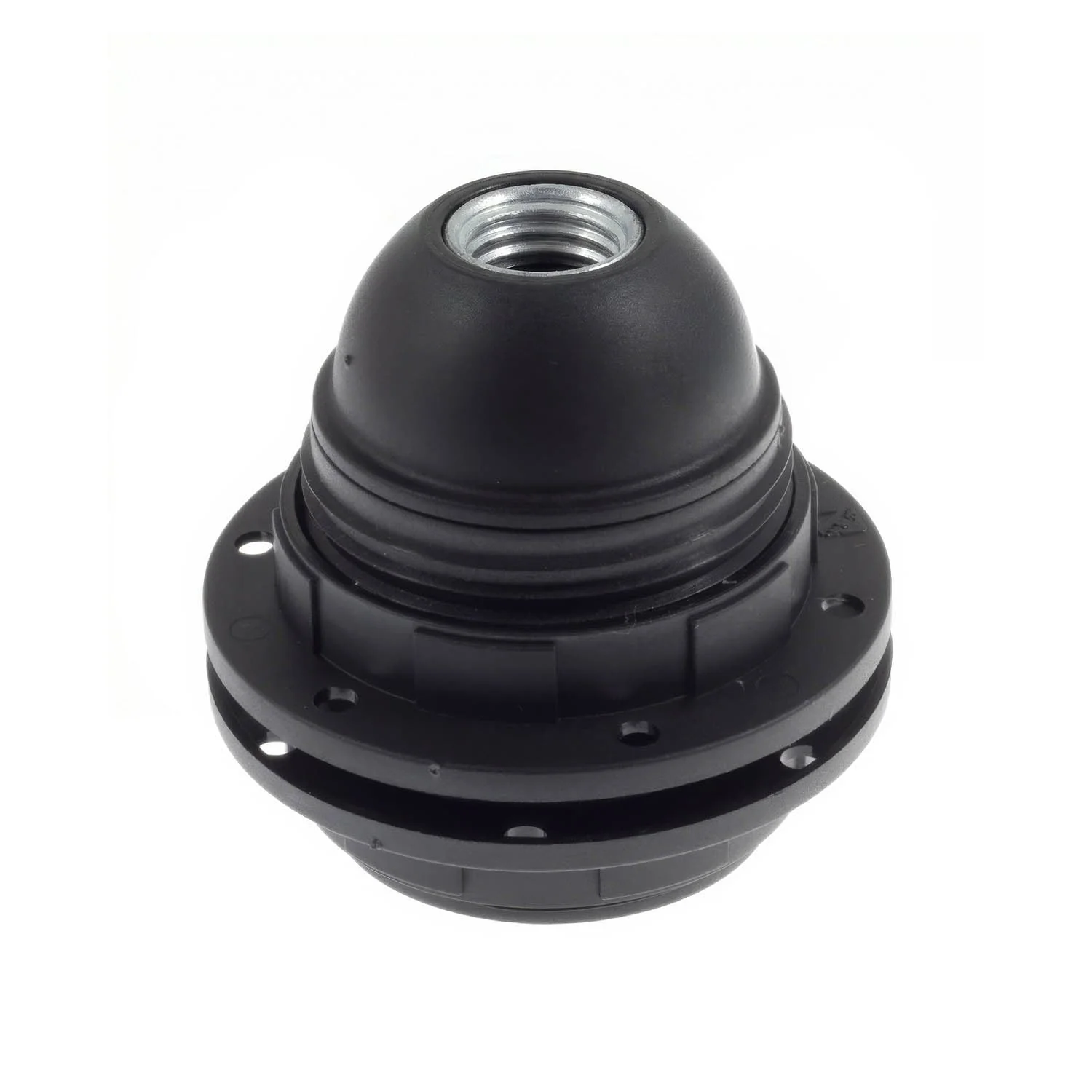 E26 Thermoplast Doppel-Klemmring Lampenfassung – Schwarz - Image 3
