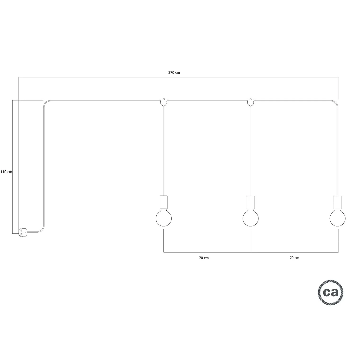 E-Snake Modulair, tragbare Außenleuchte IP65 mit 3 Lichtern und UK-Stecker – Eisgrau - Image 5