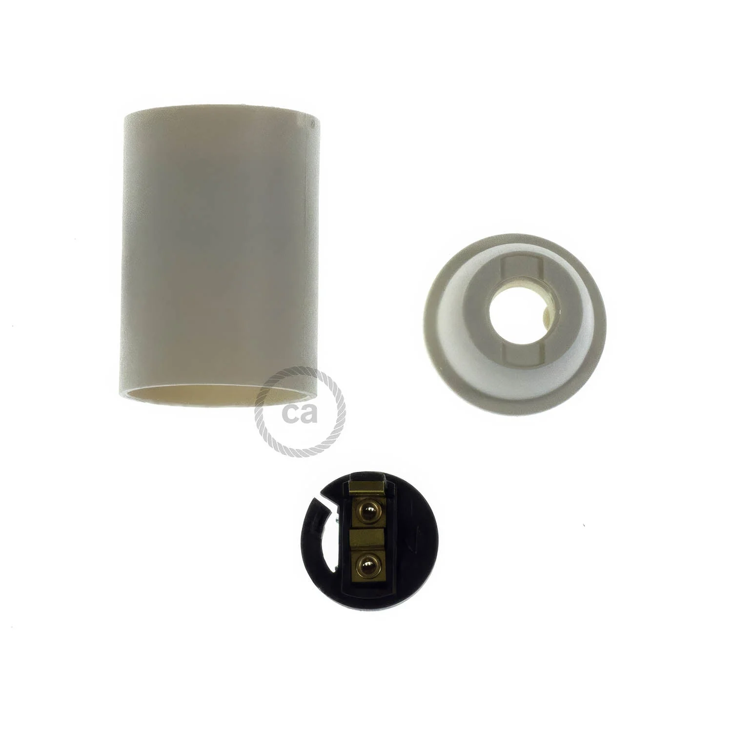 Kit Lampenfassungen E14 aus Thermoplast – Weiß - Image 2