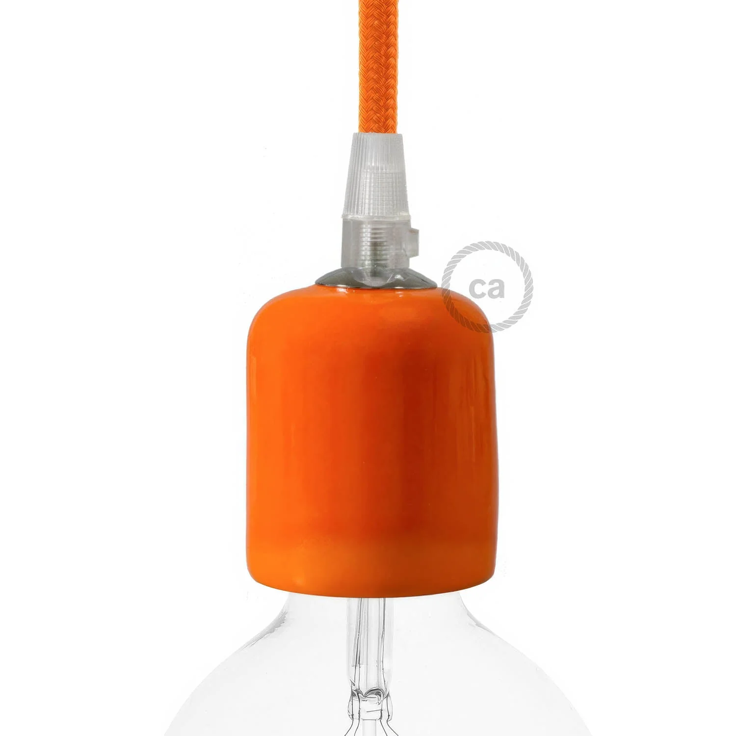 Lampenfassungen-Set E27 aus Keramik - Orange
