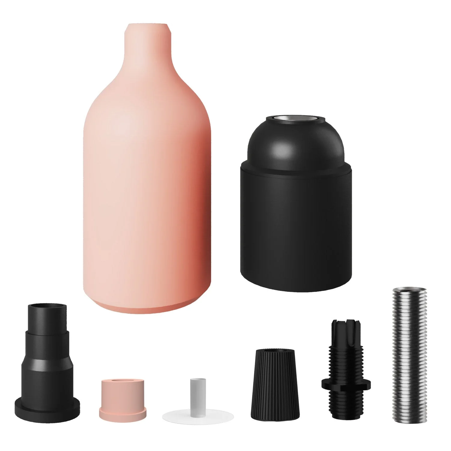 E27 Lampenfassung-Kit aus Silikon mit versteckter Zugentlastung - Lachs - Image 2