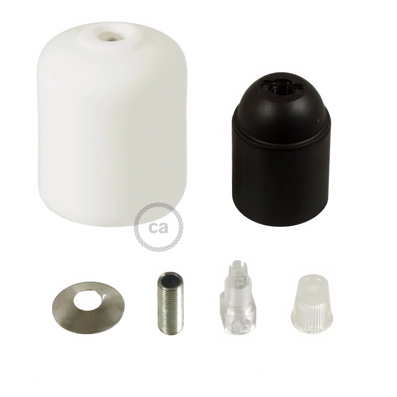Kit Lampenfassungen E27 aus Keramik – Weiß - Image 2