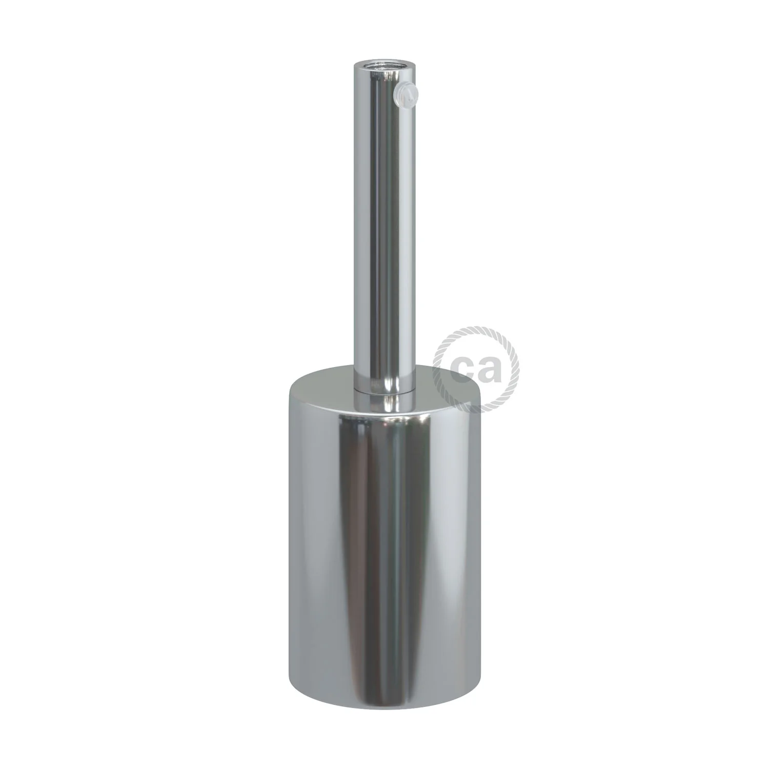 Zylindrisches Lampenfassungs-Kit E27 aus Metall mit 7 cm Zugentlastung – Chrom - Image 3