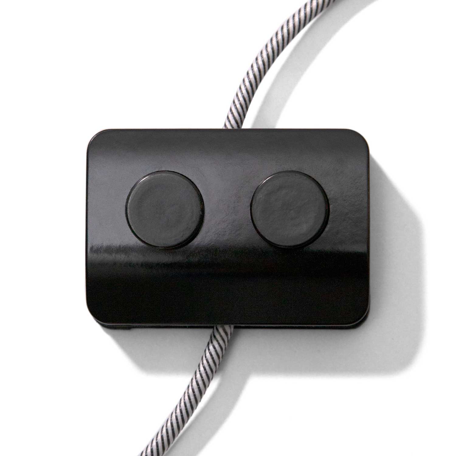 Einpoliger Fußschalter Schwarz mit Doppelfunktion – Design by Achille Castiglioni