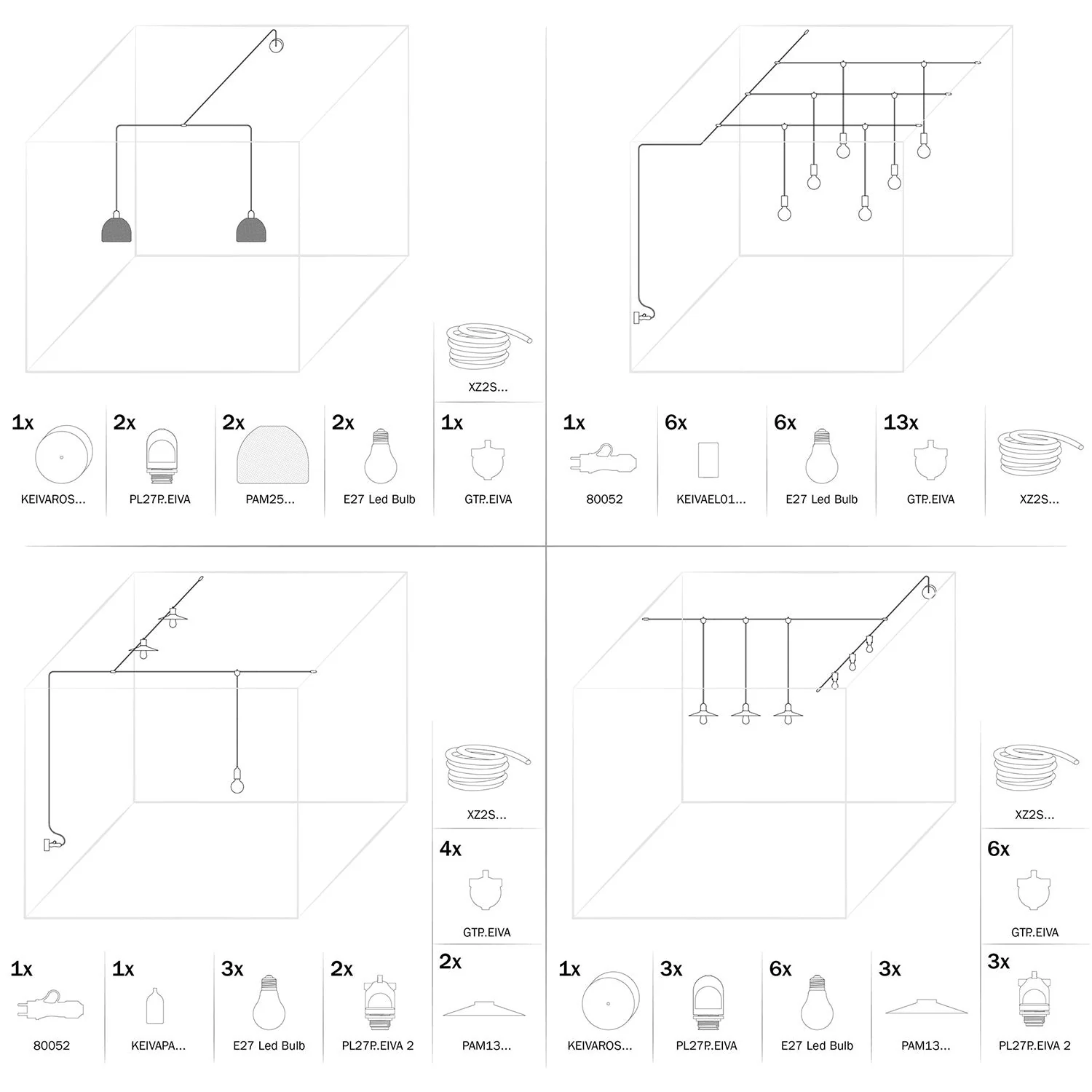 Eiva-2 – Außenfassung mit Doppelausgang IP65, E27-Fassung für Modulair-System – Schwarz - Image 6