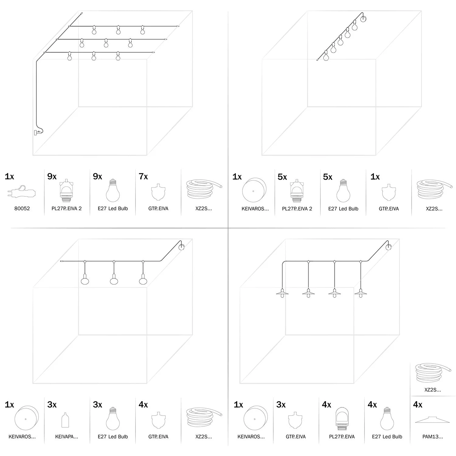 Eiva-2 – Außenfassung mit Doppelausgang IP65, E27-Fassung für Modulair-System – Schwarz - Image 7