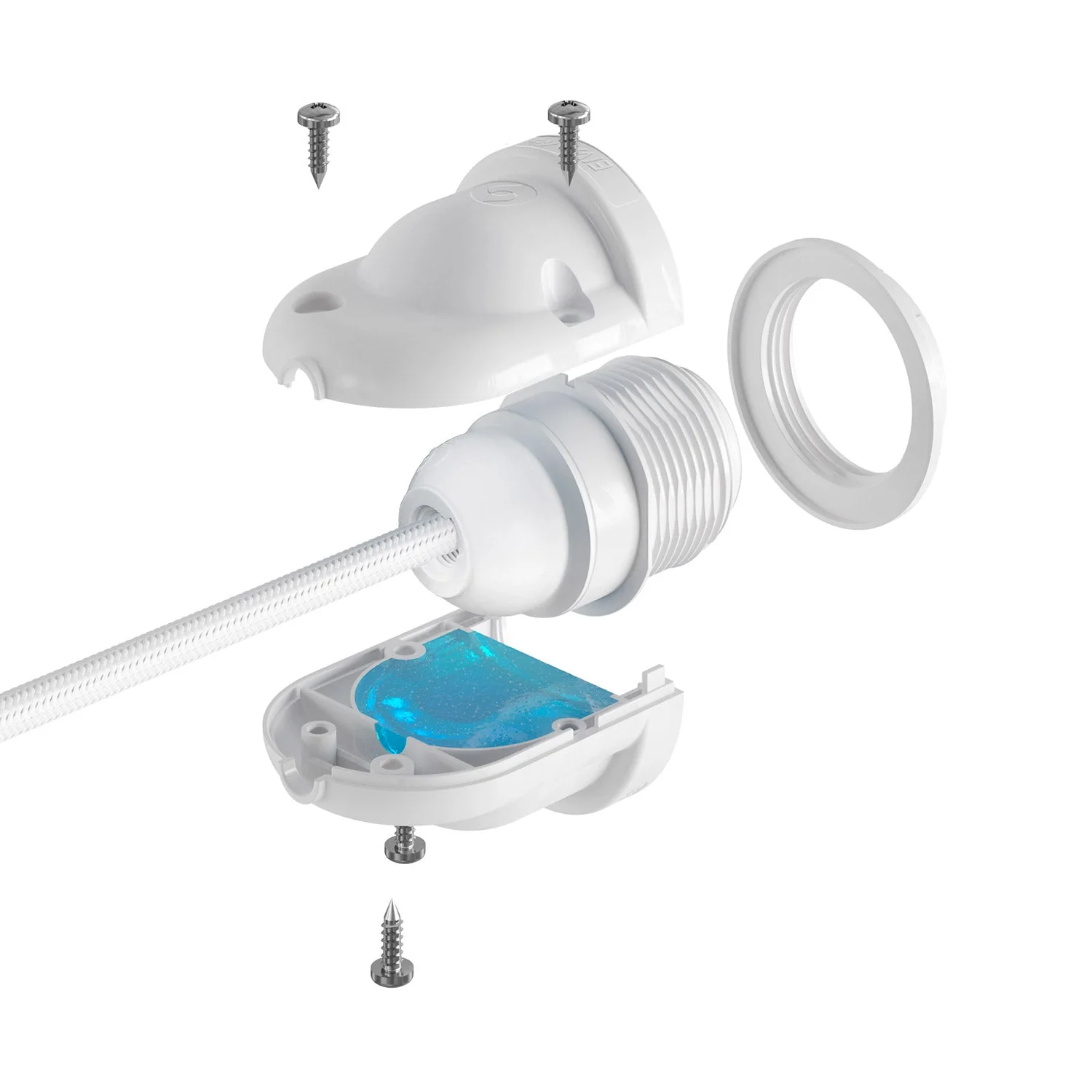EIVA ELEGANT IP65 Außen-Lampenfassungs-Kit aus Silikon für E27-Schirm – Modulair System – Weiß - Image 7
