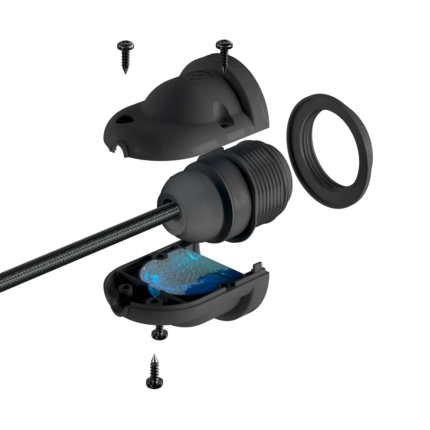 EIVA ELEGANT Lampenfassungs-Kit IP65 Outdoor aus Silikon für Lampenschirme E27 – Modulair-System – Schwarz - Image 7