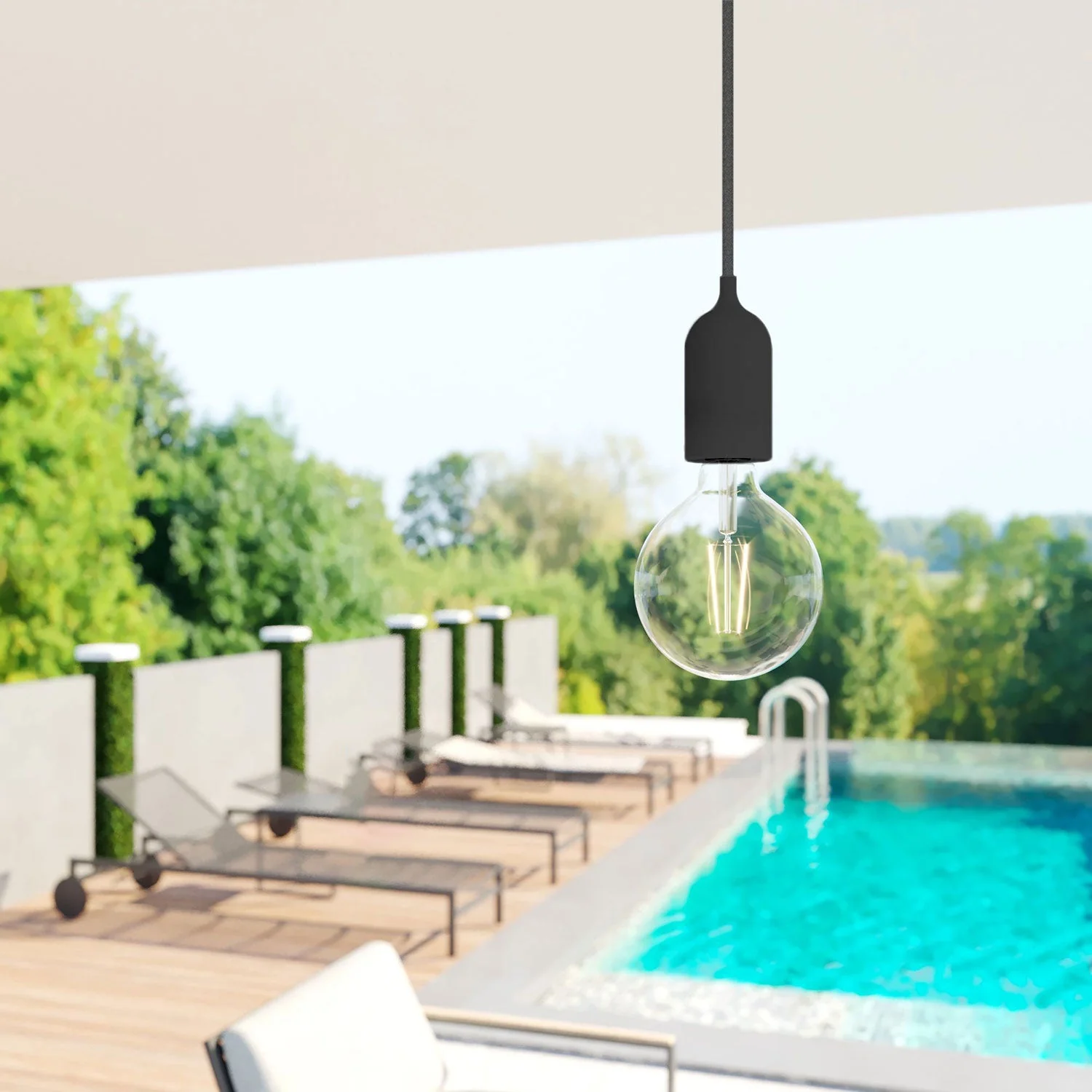 EIVA PASTEL Lampensockel-Kit IP65 für den Außenbereich aus Silikon E27 – Modulares System – Schwarz - Image 2