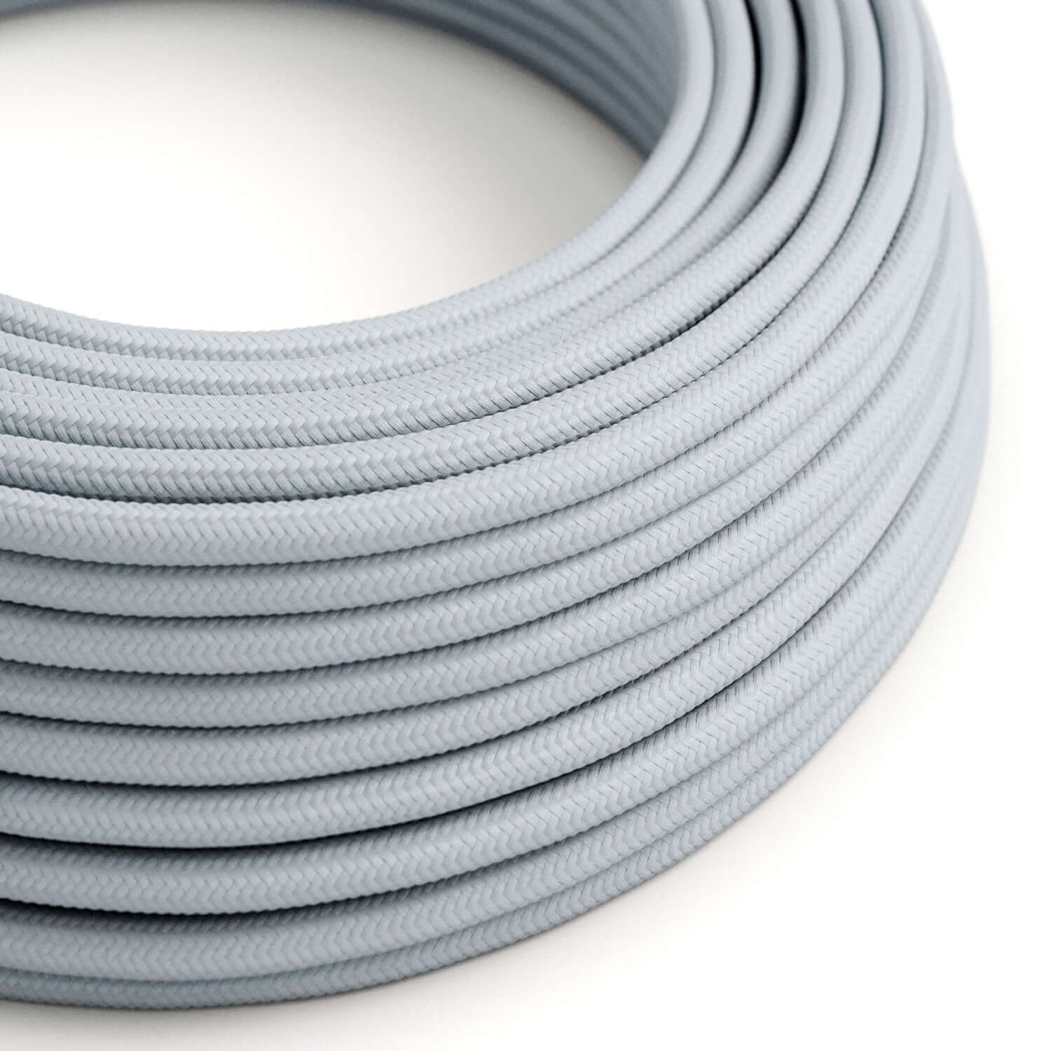 Stoffkordel aus glänzendem Grau-Blau – Das Original Creative Cables zum Kreieren einzigartiger Lampen – RM30