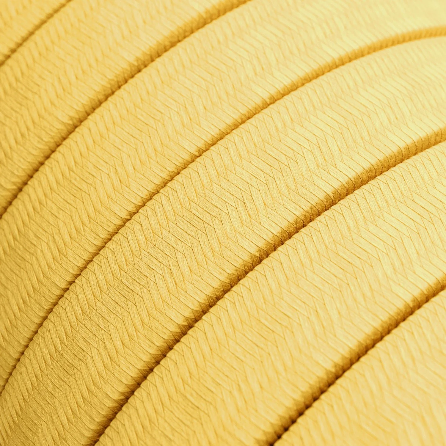 Elektrisches Farbkabel für individuelle Lichterketten, ummantelt mit Rayonstoff Gelb – CM10