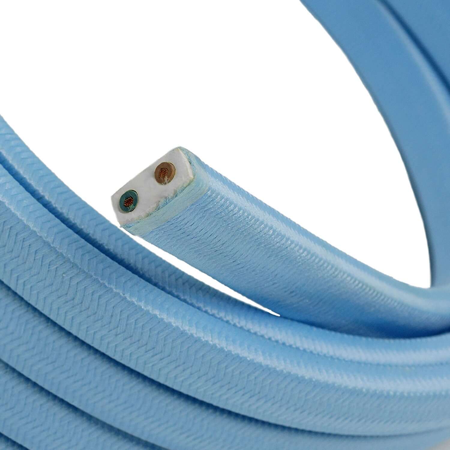 Baumwoll-Elektrokabel für Lichterketten, Babyblau CM17 - Image 2