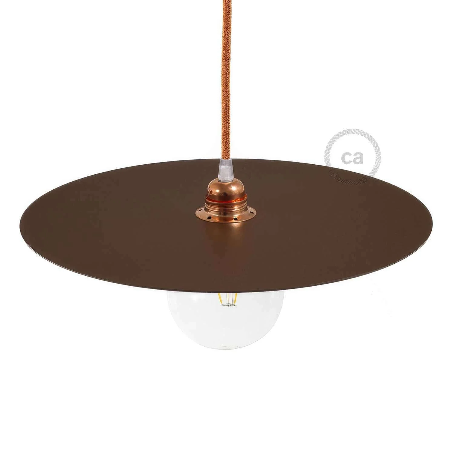 Ellepì-Übergroßer Teller aus lackiertem Eisen für Hängeleuchten, Durchmesser 40 cm – Made in Italy – Corten-Effekt