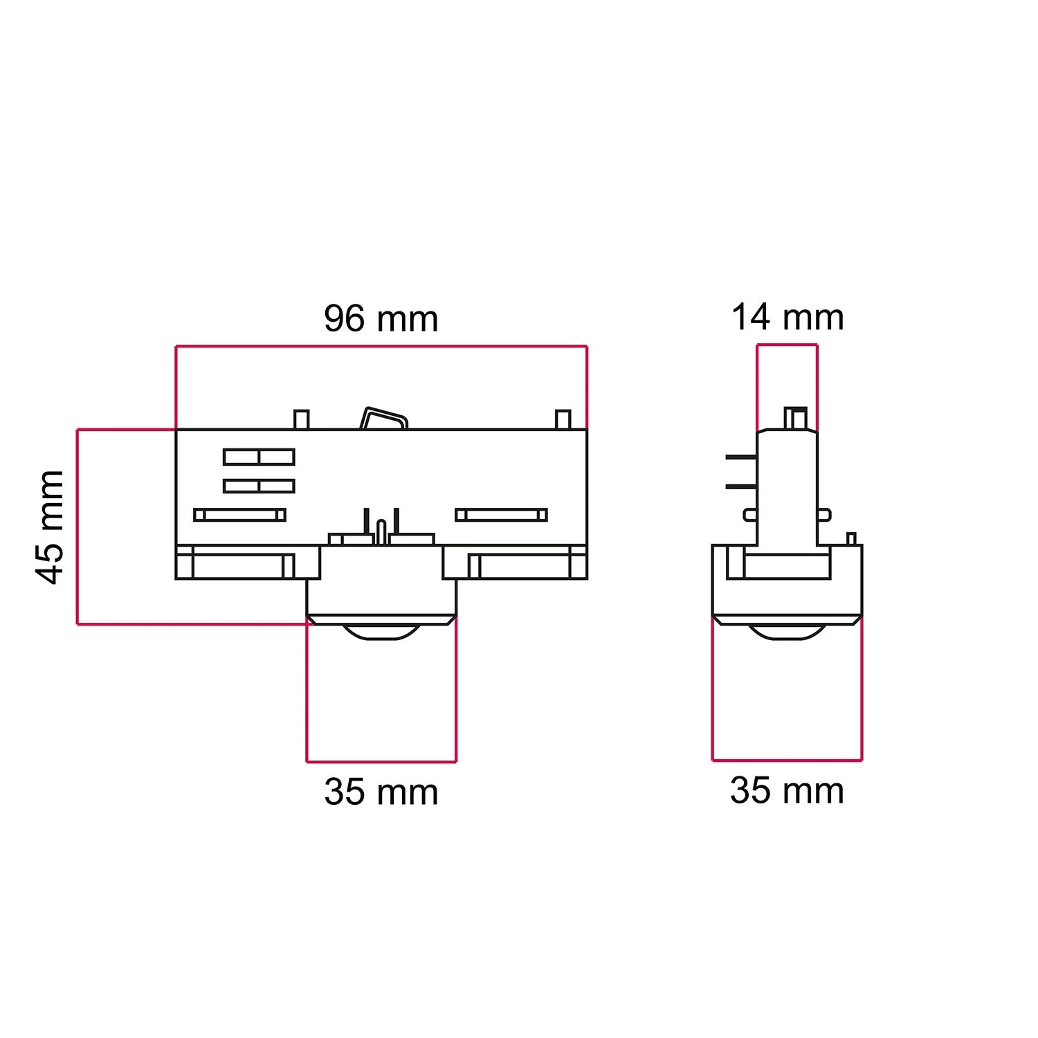 Eutrac-Adapter Schwarz für 3-Phasen-Stromschiene – zur Verlängerung oder Verbindung - Image 3