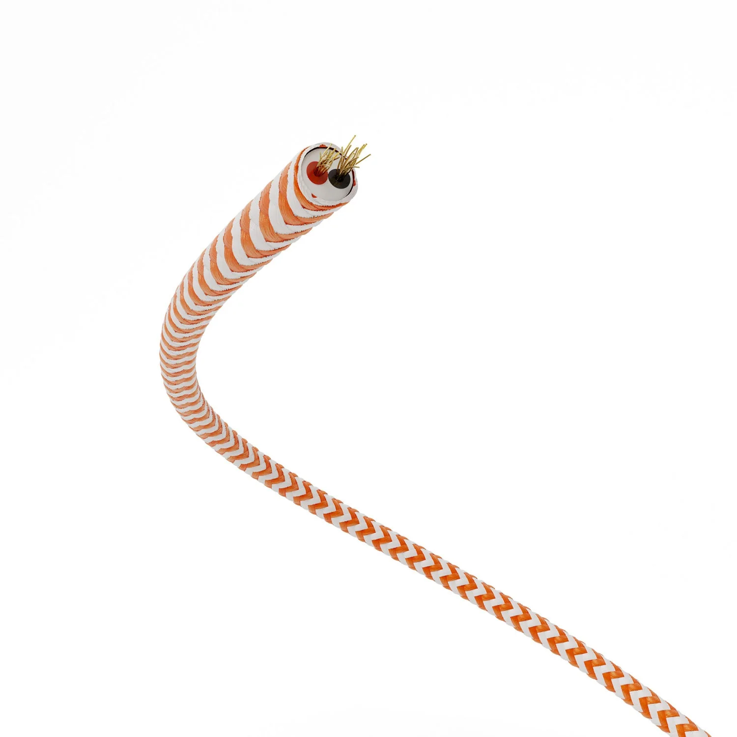Niederspannungskabel mit Seiden-Effekt-Stoff überzogen ZigZag Weiß und Orange RZ15 - Image 3