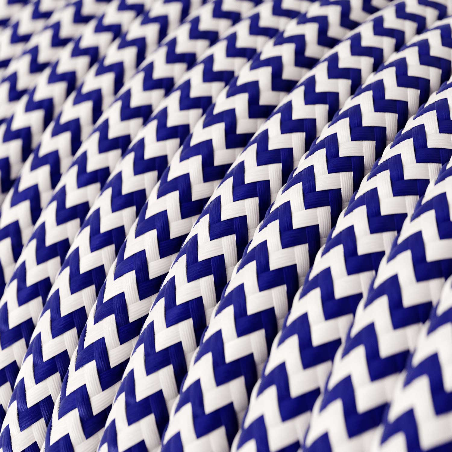 Farbkabel für Beleuchtung Classic Blue und Optisch Weiß ZigZag – Das Original Creative Cables, für DIY-Lampen – RZ12 - Image 2