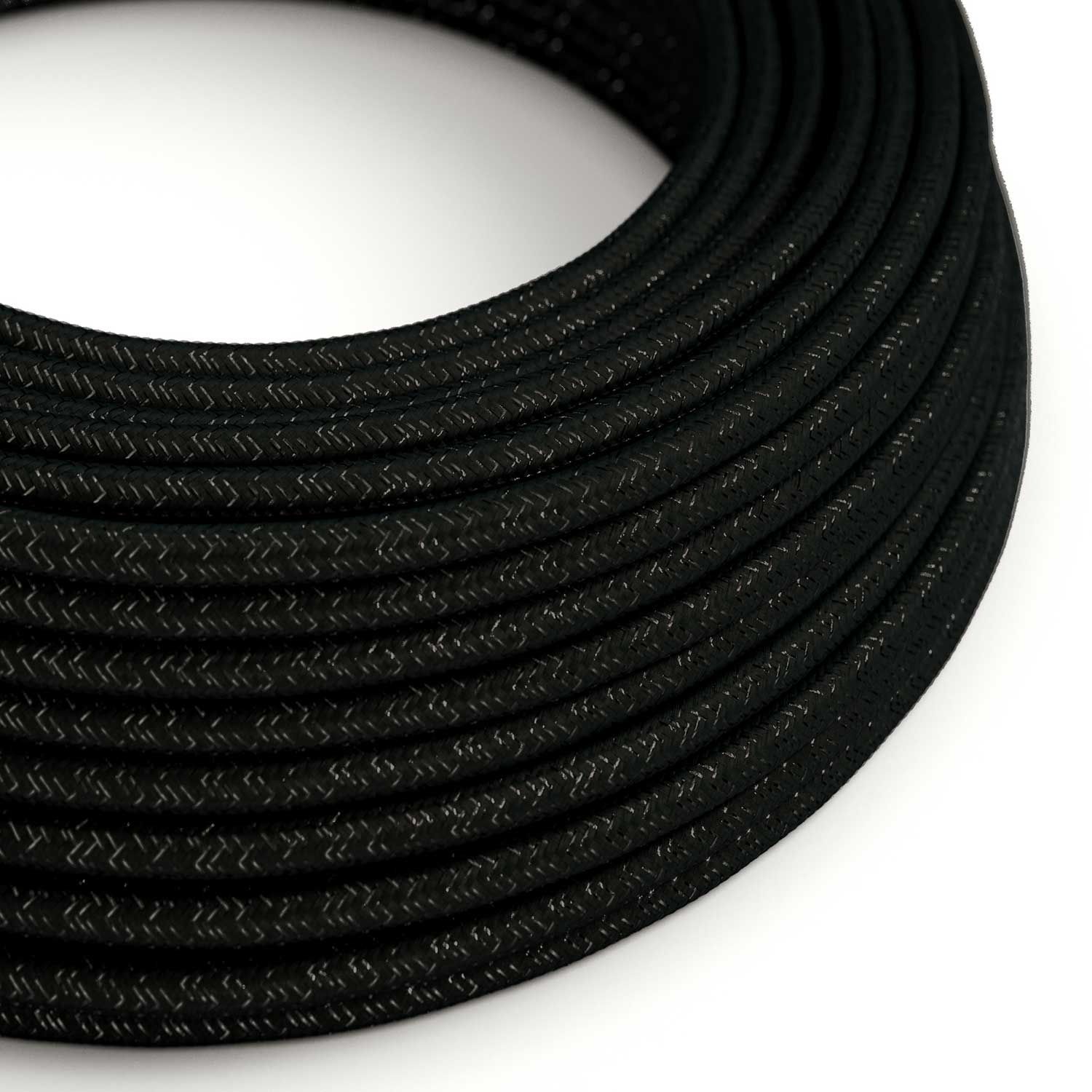 Farbkabel für Beleuchtung Schwarz-Glitzer Carbon – Das Original von Creative Cables für Ihre einzigartigen Lampen – RL04
