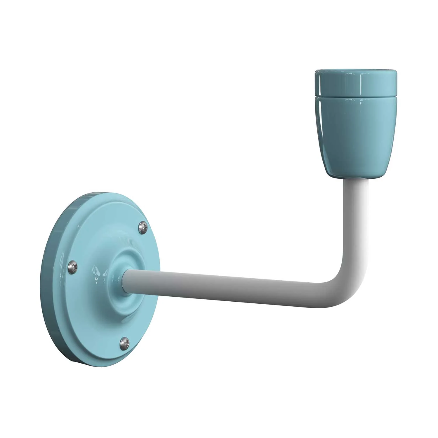 Fermaluce Color, Wandleuchte aus Metall und Porzellan mit gebogenem Ausleger – Hellblau - Image 3