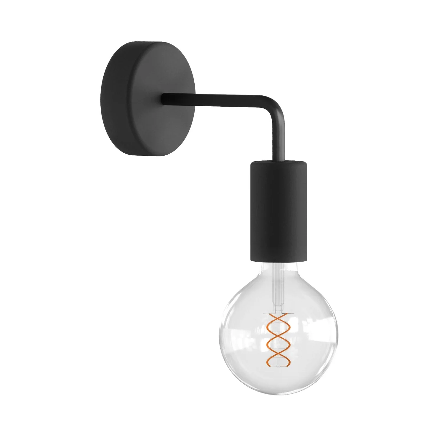 Fermaluce EIVA ELEGANT mit L-Adapter, Baldachin und Fassung für Feuchträume – Schwarz
