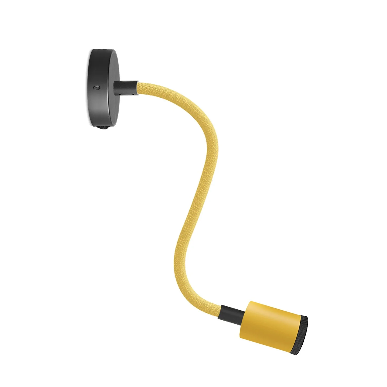 Fermaluce Flex 30 Pastell-Lampe mit Mini-Baldachin mit Schalter und Mini-Spot GU1D0 – Senfgelb
