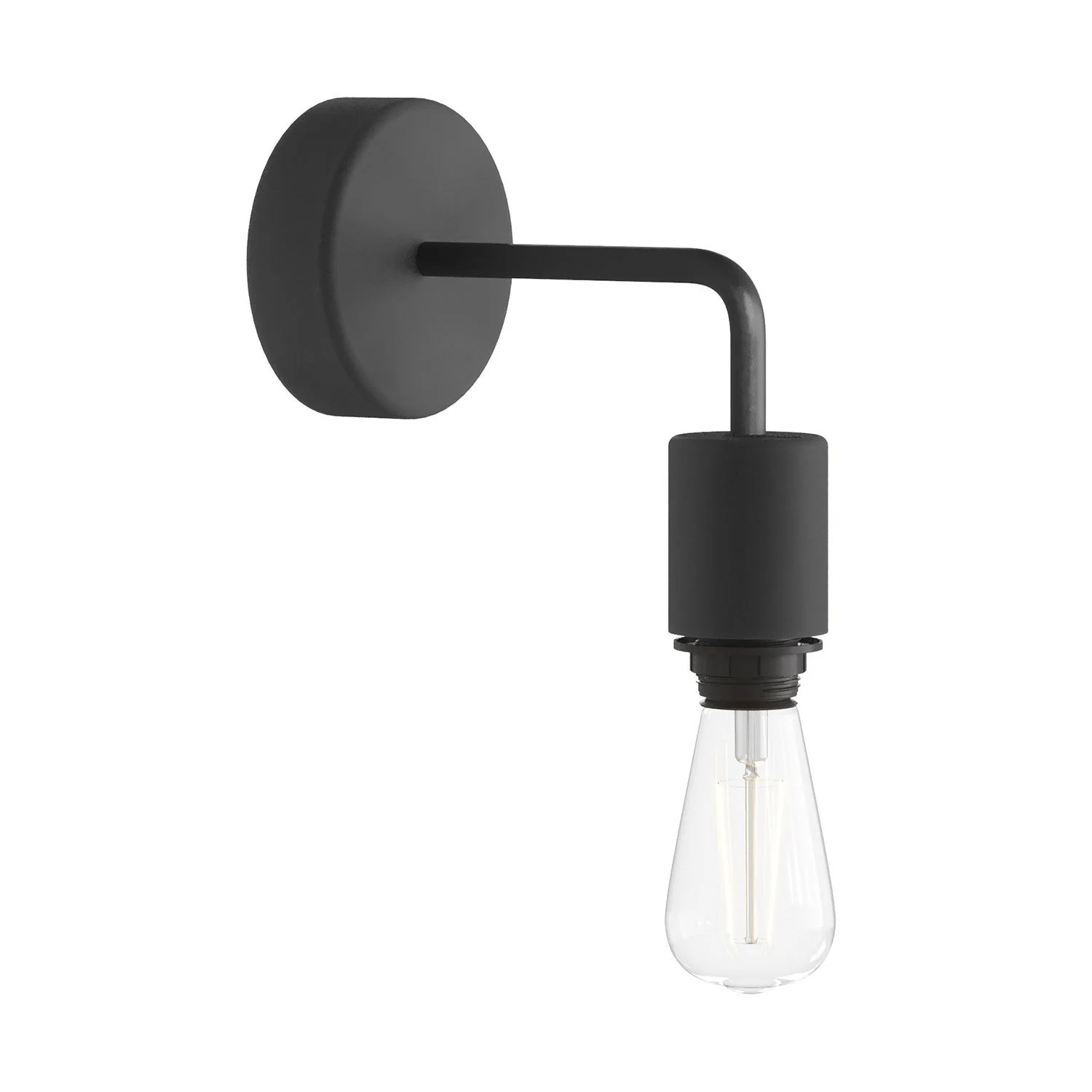 Fermaluce für Modulair-Lampenschirm ELEGANT mit L-Verlängerung, Baldachin und IP65-wasserdichter Lampenfassung – Schwarz