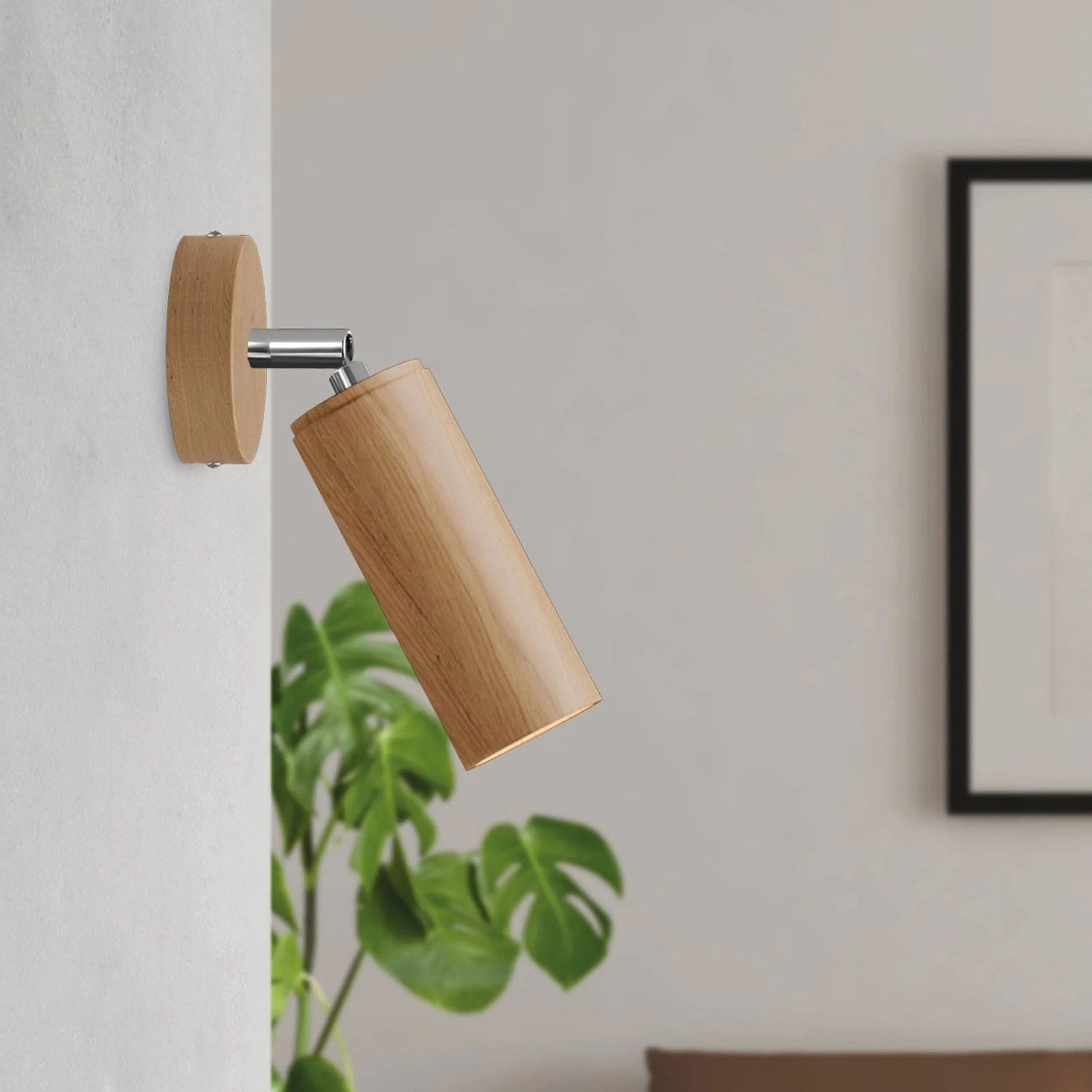 Fermaluce Wood mit schwenkbarem Spot in Holz und Tub-E14 Lampenschirm – Neutral - Image 2