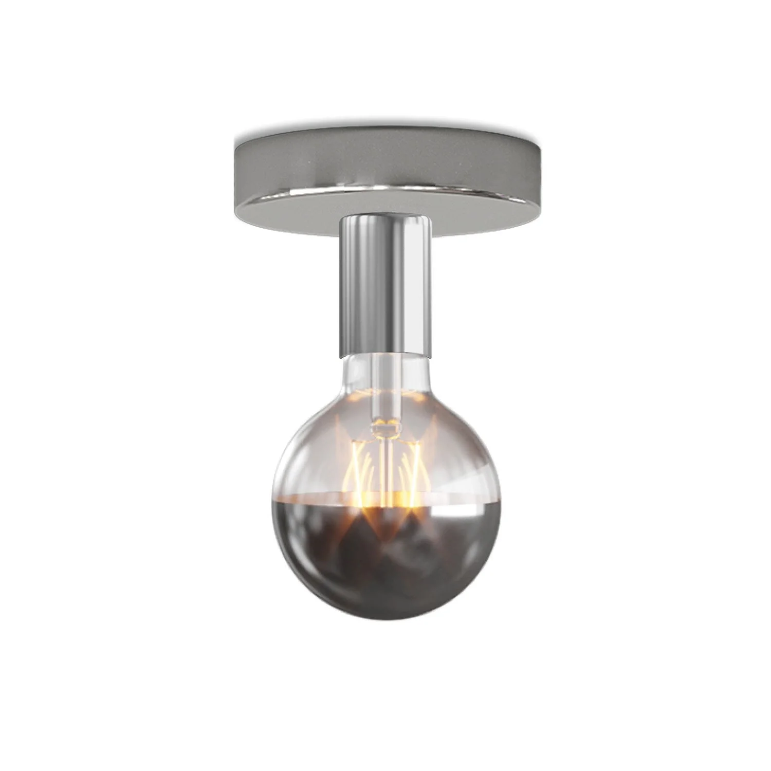 Fermaluce Leuchte aus Metall mit Glühbirne Globe – Chrom