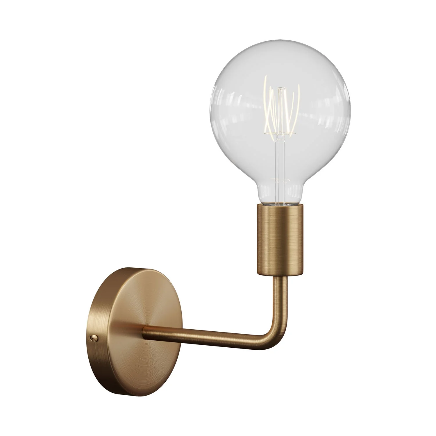 Fermaluce Metal, Wandleuchte aus Metall mit Bogenausleger – Satin-Bronze