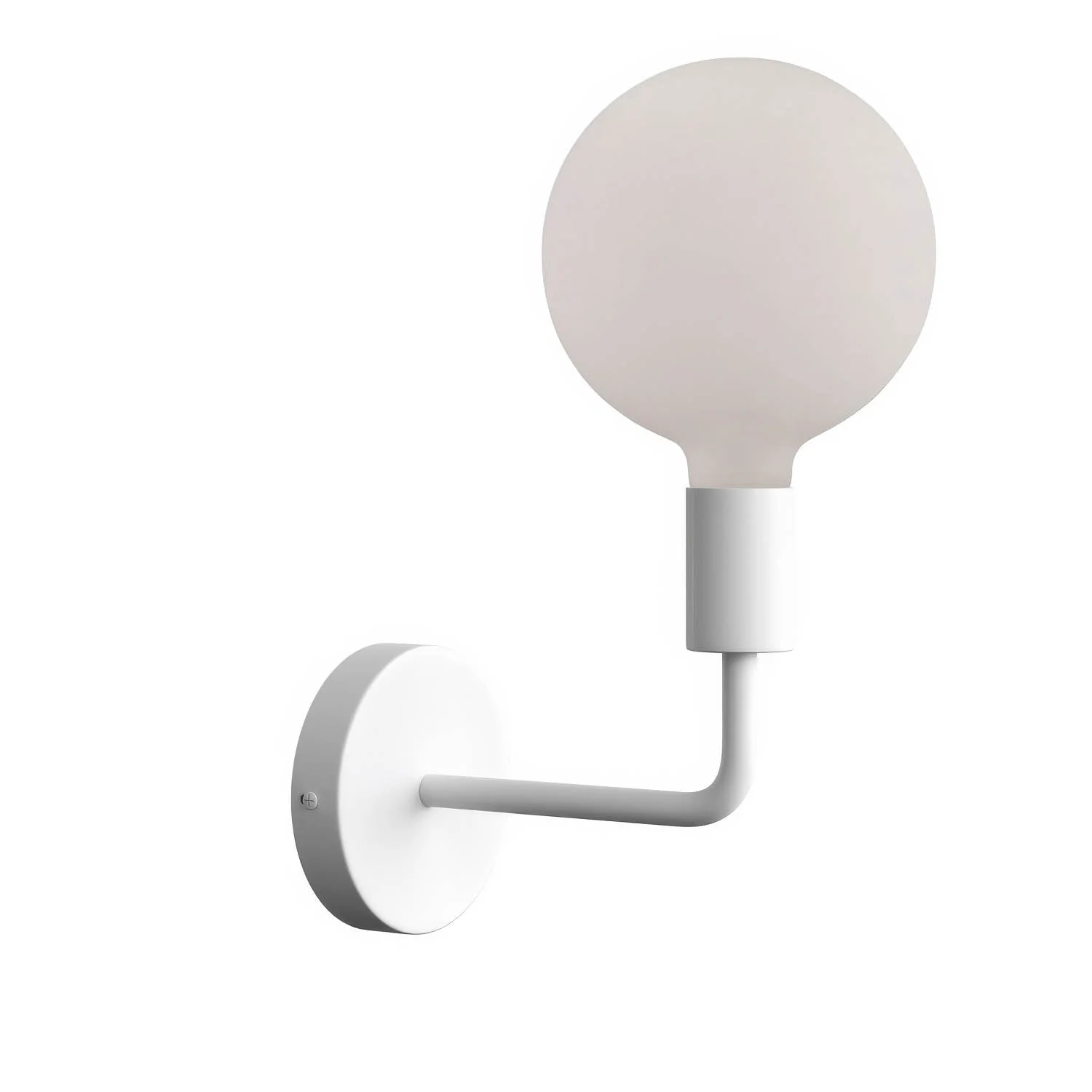 Fermaluce Metal, Wandlampe aus Metall mit gebogenem Verlängerungsarm – Weiß