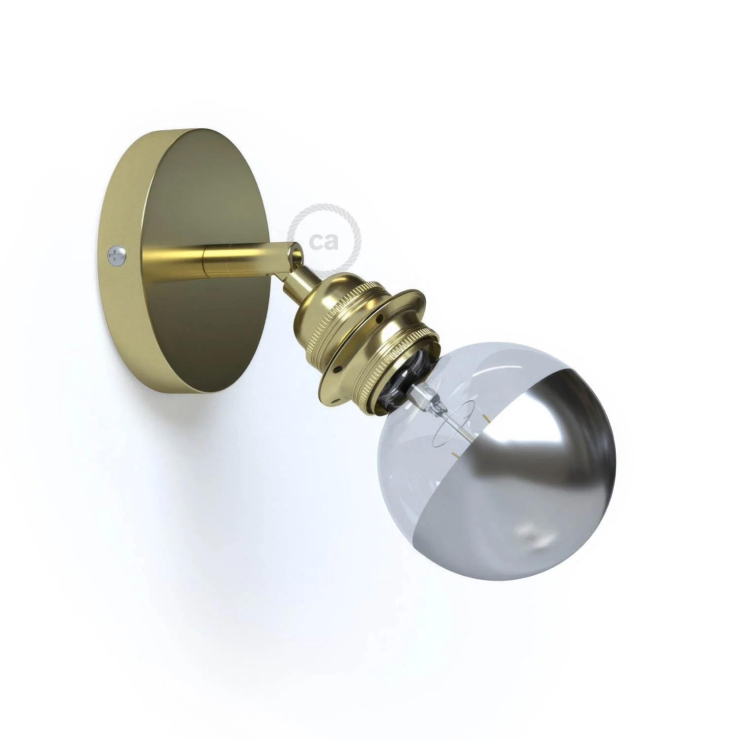 Fermaluce Metall 90° mit E27-Gewindefassung, schwenkbarer Lichtpunkt aus Metall – Messing