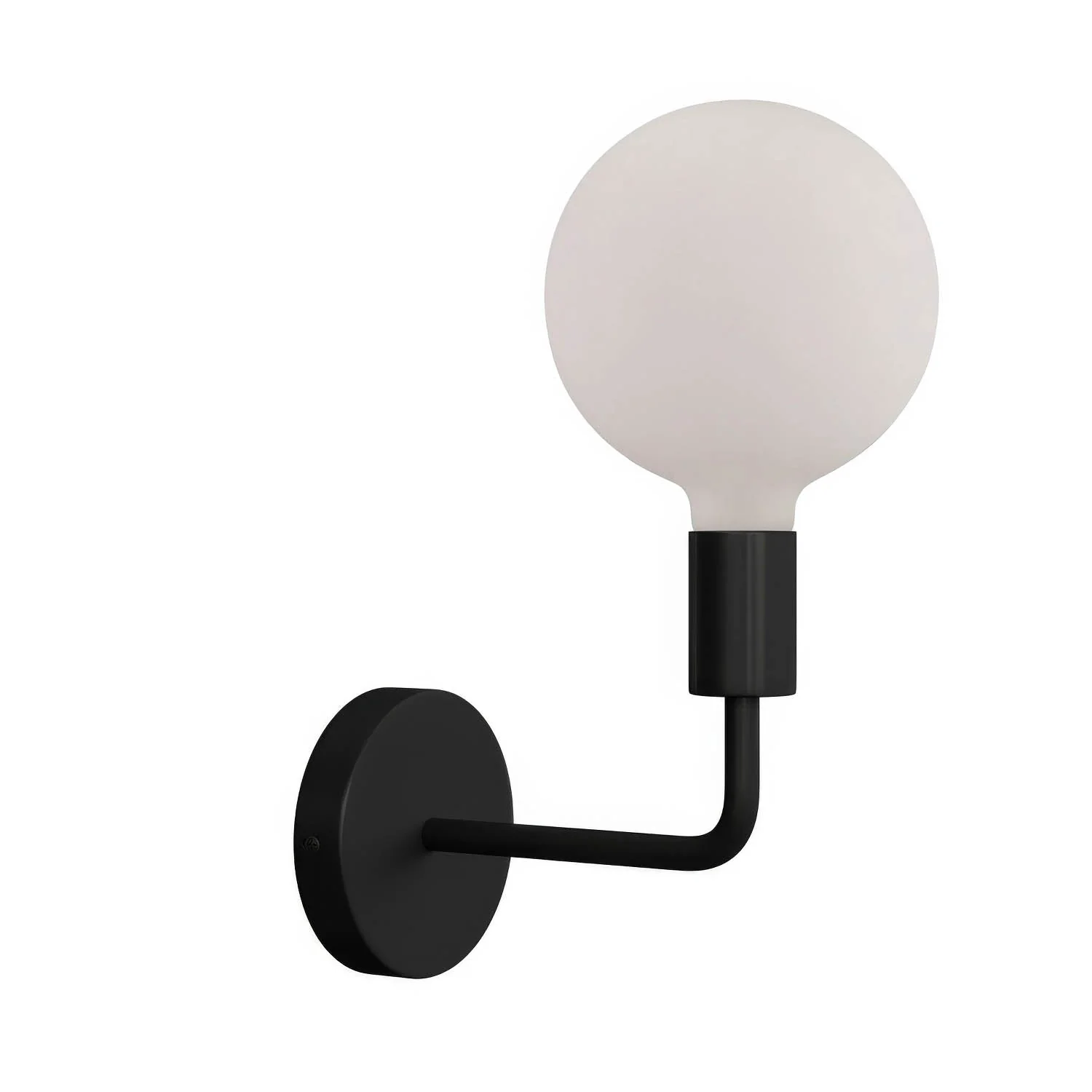 Fermaluce Metal, Wandlampe aus Metall mit gebogenem Ausleger – Schwarz