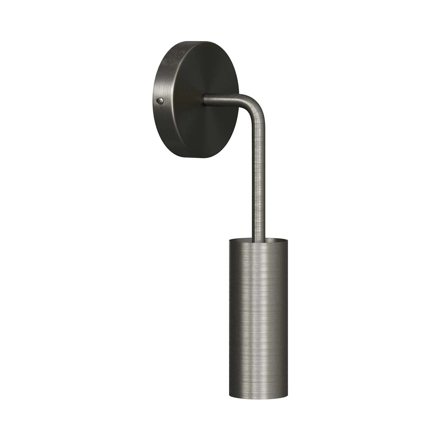 Fermaluce Metal, Wandleuchte aus Metall mit gebogenem Arm und Tub-E14-Lampenschirm – Satiniertes Titan