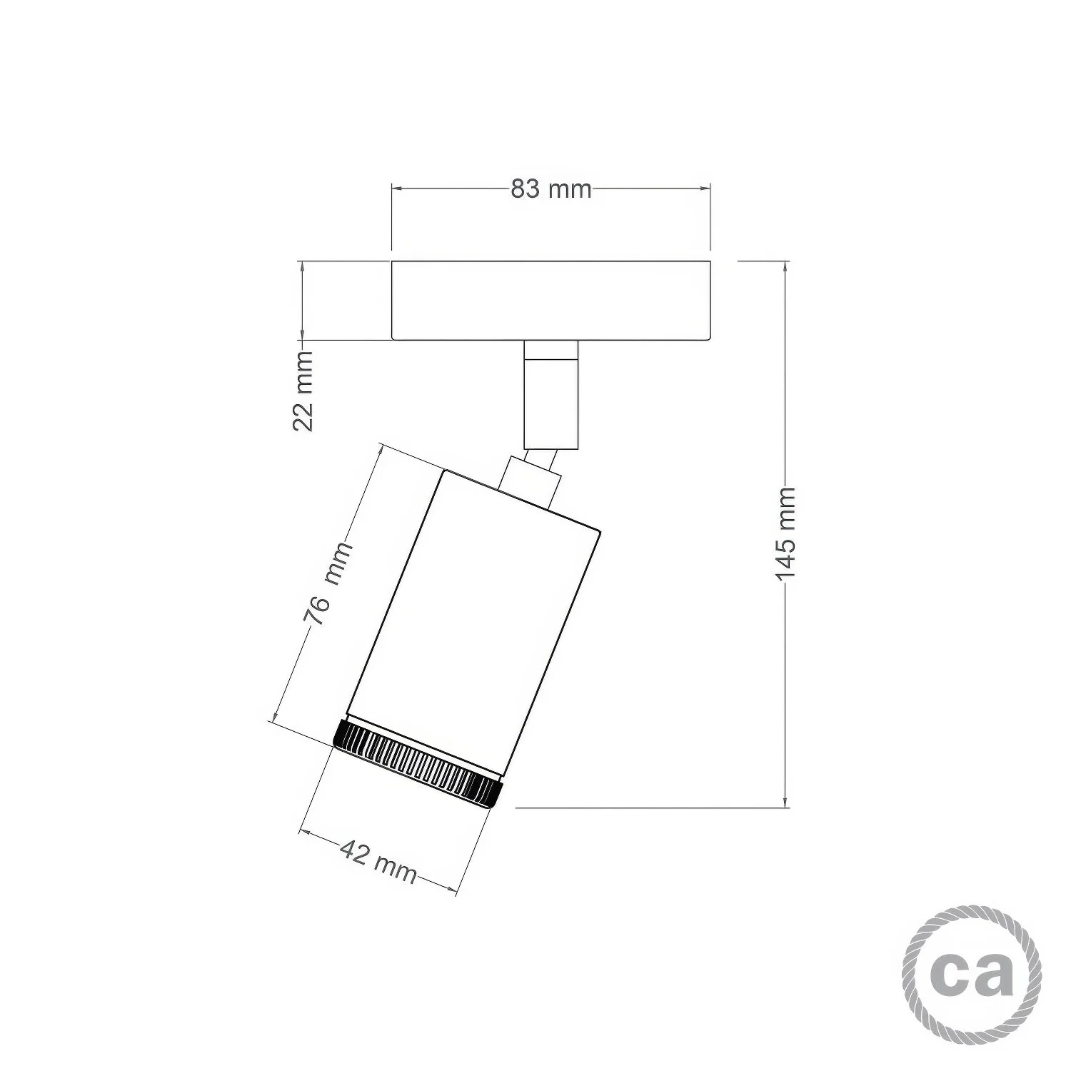 Fermaluce Mini Spotlight GU1d0, verstellbares Wand- oder Deckenstrahlerlicht mit Gelenk – Satin-Kupfer - Image 4