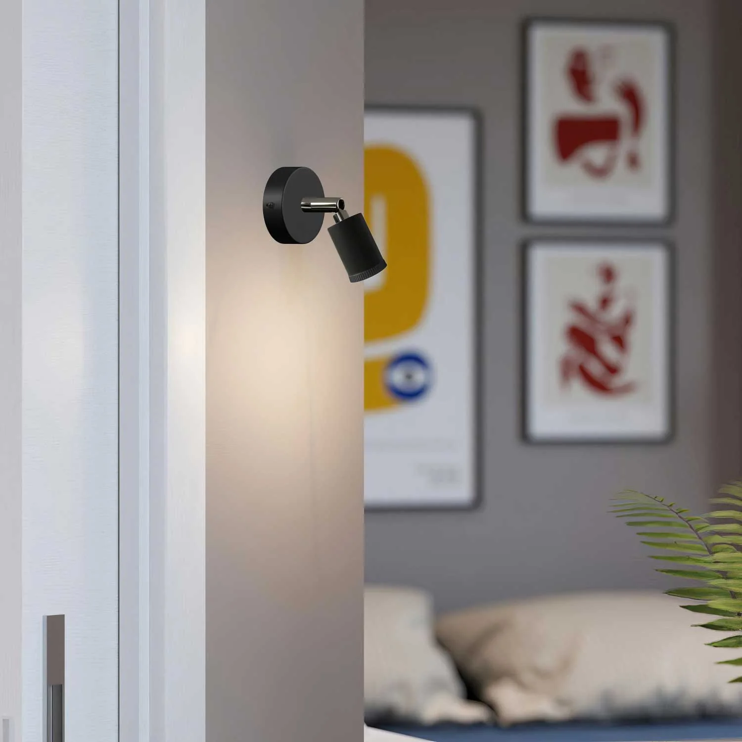 Fermaluce Mini Spotlight GU1d0 Spot, schwenkbare Lampe für Wand oder Decke mit Gelenk – Schwarz - Image 2