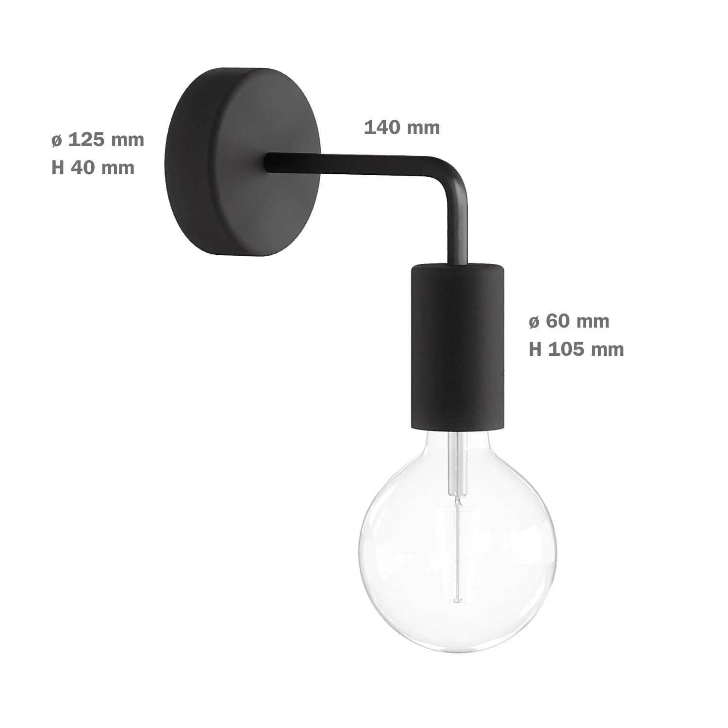 Fermaluce Modulair ELEGANT mit L-Erweiterung, Baldachin und Lampenfassung IP65 wasserdicht – Schwarz - Image 6