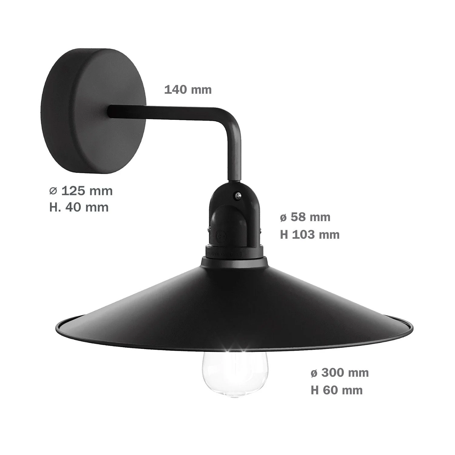 Fermaluce Modulair mit L-Verlängerung, Swing-Schirm und IP65 wasserdichter Lampenfassung - Schwarz - Image 5