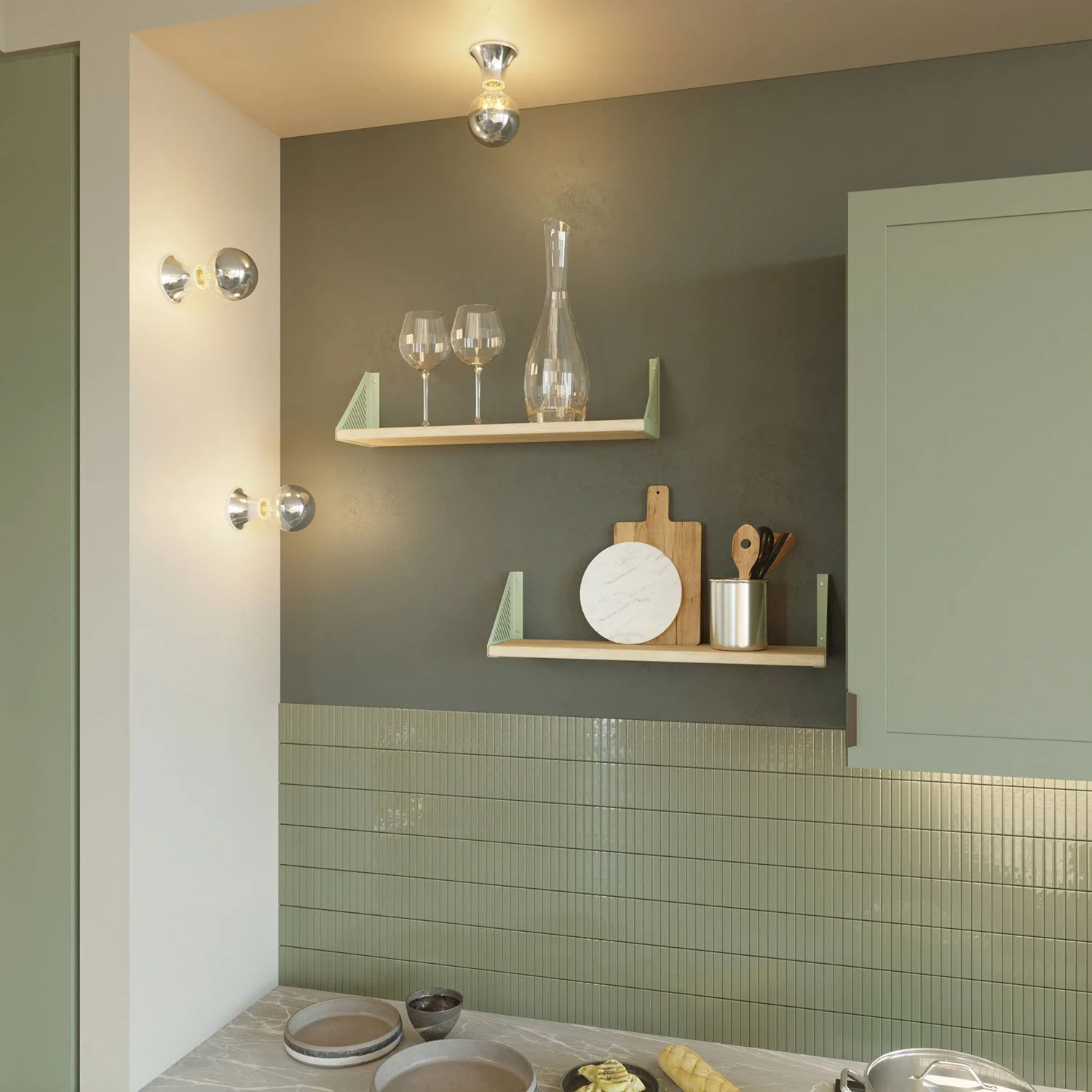 Fermaluce Vintage, metallisierter Lichtpunkt für Wand oder Decke – Chrom - Image 2