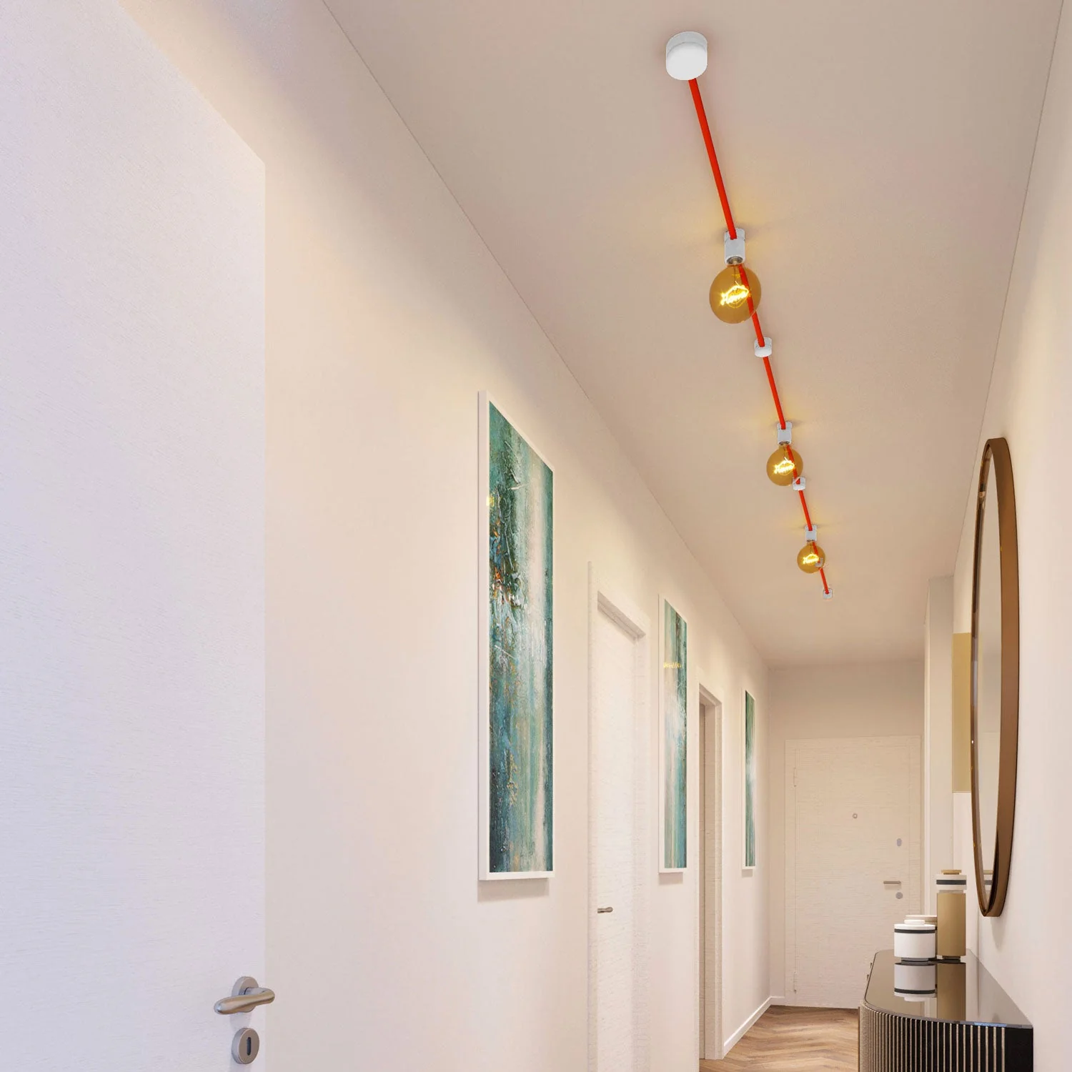 Filé Linear Kit System – mit CF15-Kabel, 5 m für Lichterkette und 7 weiß lackierten Holzelementen für den Innenbereich - Image 2