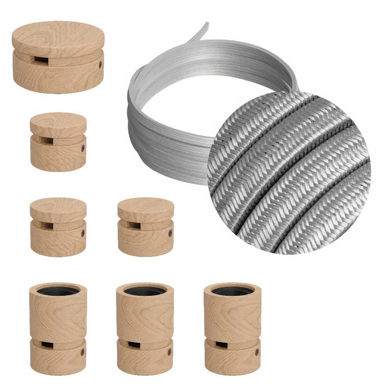 Filé Linear System-Kit – mit CM02-Kabel, 5 m lang, für Lichterketten und 7 Holzelementen für den Innenbereich