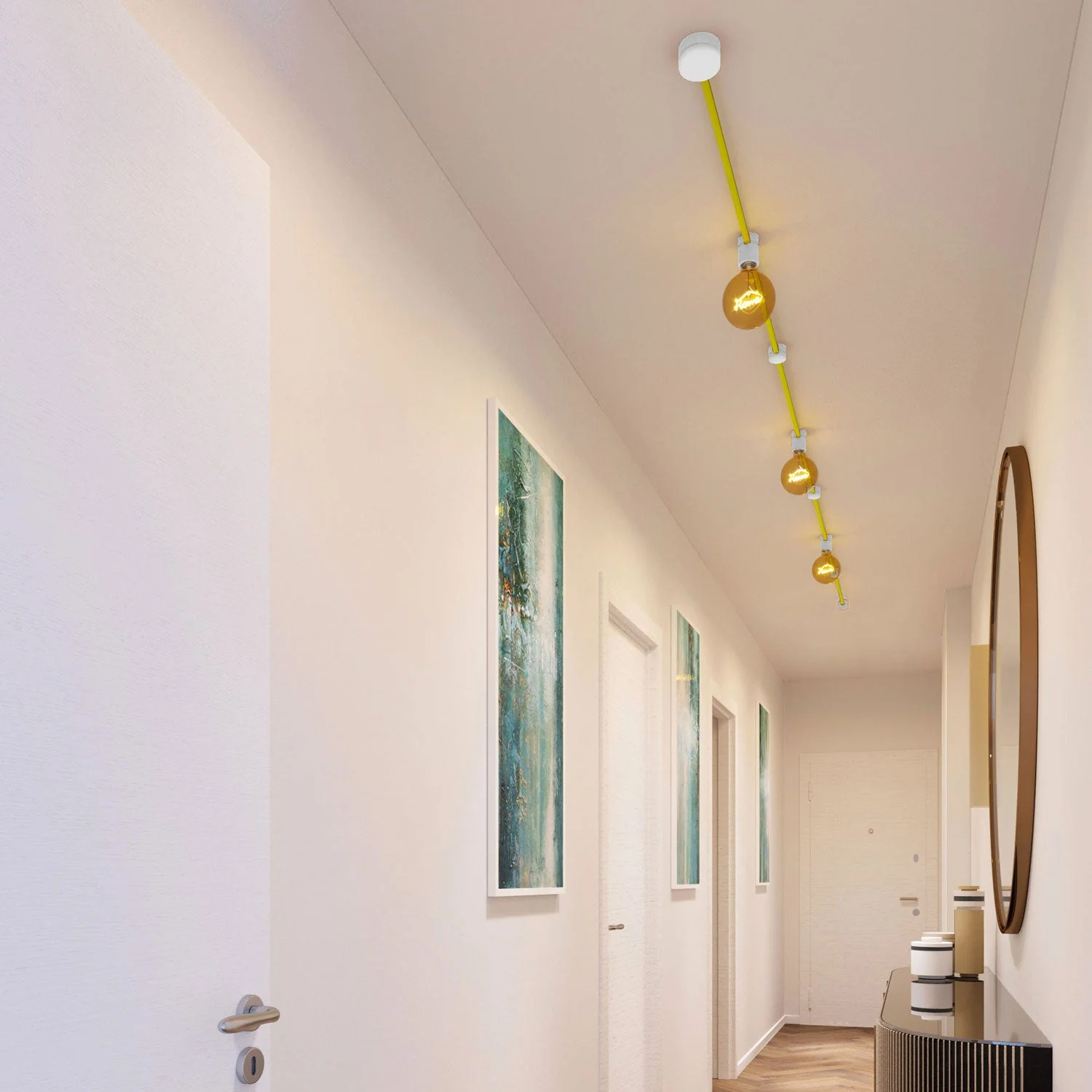 System Filé Linear Kit – mit Kabel CF10 von 5 m für Lichterketten und 7 Bauteilen aus weiß lackiertem Holz für Innenräume - Image 2