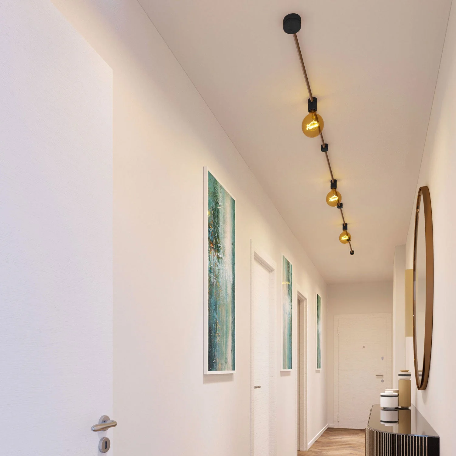 Filé Linear System Kit – mit 5 Meter CM27-Kabel für Kettenaufhängung und 7 lackierten Holzelementen für den Innenbereich - Image 2