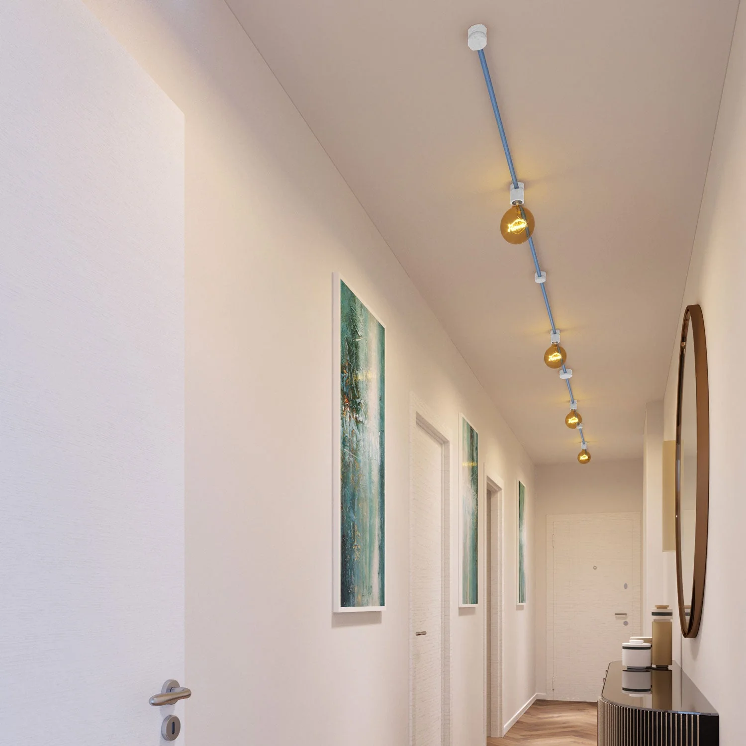 Filé Symmetric Kit – System mit 5 m Kabel CM17 für Lichterkette und 9 weiß lackierte Holzelemente für den Innenbereich - Image 2